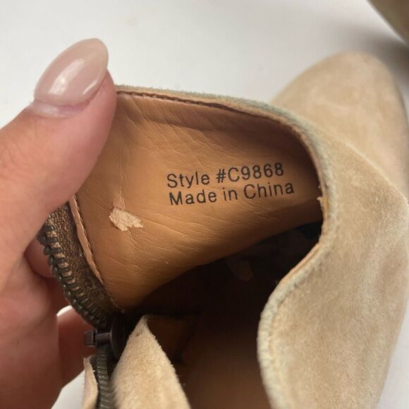 J.CREW Sawyer Ankle Boots Booties Suede Leather Sand C9868 Womens Size 6.5 - Picture 9 of 10